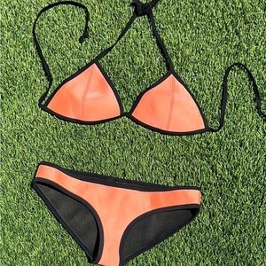 Triangl Swimwear Orange and Black Bikini